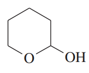 Chemical structure of a cyclic compound with an alcohol (OH) and ether (O) functional group.