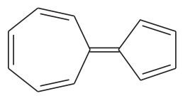 Chemical structure of a hydrocarbon with a large dipole moment, illustrating its unique bonding and electron distribution.