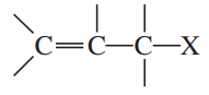 Structural representation of an allylic halide, illustrating the first-order ionization leading to a resonance-stabilized cation.
