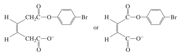 Chemical structures comparing two compounds, highlighting their potential to form an anhydride rapidly.