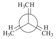 Structural diagram of a cycloalkane with labeled hydrogen atoms, illustrating eclipsed conformations for strain calculation.