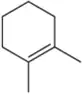 Chemical structure of an alkene with a double bond, illustrating a reaction scenario for halogenation.