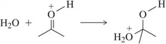 Arrow-pushing mechanism showing the transformation of reactants to products with two arrows indicating electron movement.