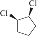 Chemical structure of a cyclohexane with three chlorine atoms, indicating potential planes of symmetry.