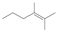 Chemical structure of a compound involved in ozonolysis reactions, showing carbon chains and functional groups.
