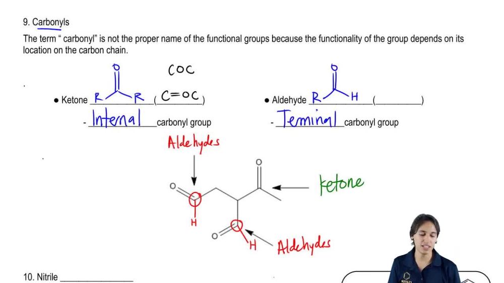 How to write the condensed structures for aldehydes and ketones.