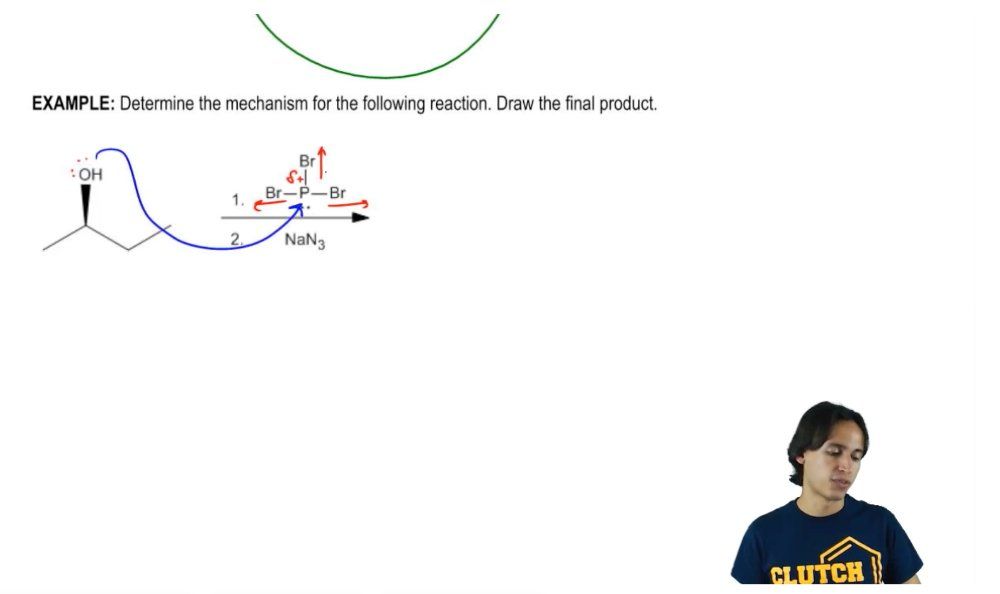 Predict the mechanism of PBr3, and draw the final product.
