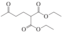 Chemical structure illustrating the Michael addition reaction with multiple carbonyl groups and alkyl substituents.
