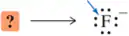 Question mark leading to a fluorine atom with dots representing electrons, indicating the most basic atom.