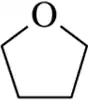 Pentagonal structure with an oxygen atom at the top, representing a solvent in substitution reactions.