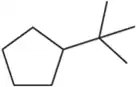 Structural formula of a cycloalkane with a five-membered ring and a branched substituent.