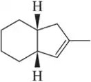 Chemical structure of an alkene with highlighted hydrogen atoms, illustrating a reaction mechanism for halohydrin formation.