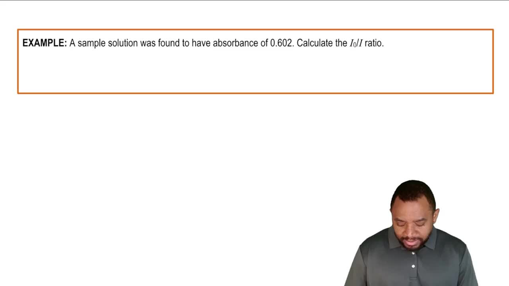 The Beer-Lambert Law Example 1