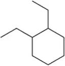 Cyclohexane ring with ethyl and methyl groups attached, used to determine distinct ¹H NMR signals.