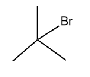 Structural formula of a branched alkyl group with a bromine atom attached.