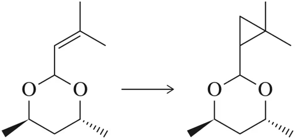 Chemical reaction diagram showing the transformation of a carbene intermediate in cilastatin synthesis.