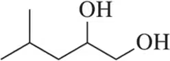 Structural formula of a diol with two hydroxyl groups on adjacent carbon atoms in a four-carbon chain.