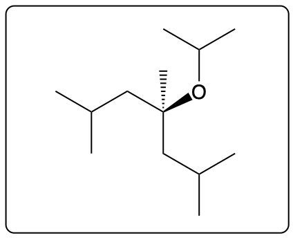 Chemical structure depicting an oxygen atom in a substitution reaction context.
