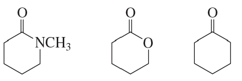 Chemical structures of three compounds for ranking acidity, featuring carbon rings and functional groups.
