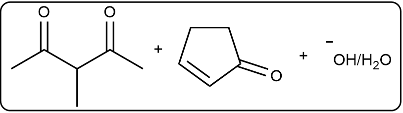 Reagents for Michael Addition reaction with hydroxide ion and water as products.