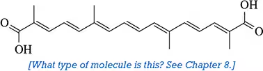 Chemical structure of a conjugated molecule with alternating double bonds and hydroxyl groups.