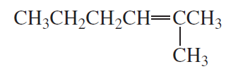 Chemical structure of a compound with a double bond and branching, represented by the formula CH3CH2CH2CH=CH(CH3).