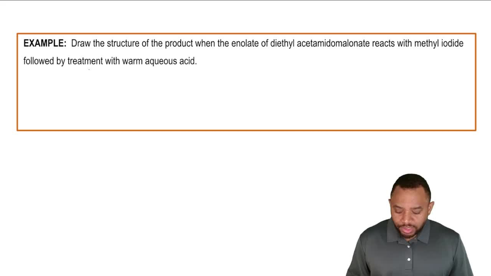 Synthesis of Amino Acids: Acetamidomalonic Ester Synthesis Example 1