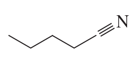 Chemical structure showing a nucleophile reacting with 1-iodobutane, illustrating an SN2 reaction mechanism.