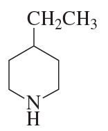 Chemical structure of a cyclic compound with a nitrogen atom, labeled with CH2 and CH3 groups.