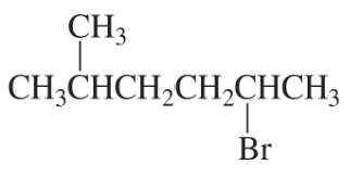 Condensed structural formula showing a carbon chain with a bromine substituent and a methyl group.