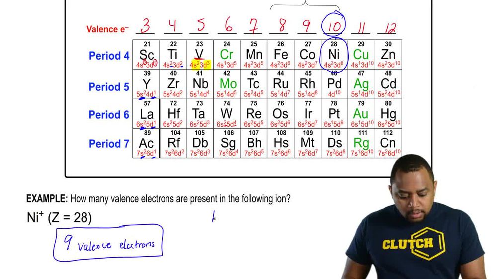 Valence Electrons of Transition Metals Example 1
