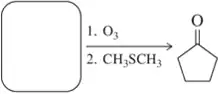 Ozonolysis reaction of an alkene with O3 and CH3SCH3 yielding a cyclopentanone.