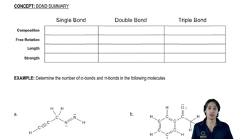 Single bonds, double bonds, and triple bonds.