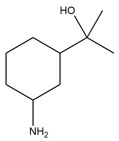 Product structure of a ketone with an added hydroxyl group and amine.