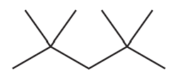 Structural representation of alkanes showing potential sites for monochlorination to form alkyl chlorides.