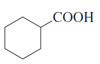 Structural formula of bromocyclohexane with a carboxylic acid group (COOH) attached, illustrating a synthesis concept.