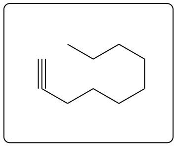 Structure of an alkene with a triple bond and a double bond.