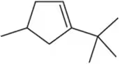 Chemical structure of a cyclopentene ring with a methyl group attached to the allylic position.
