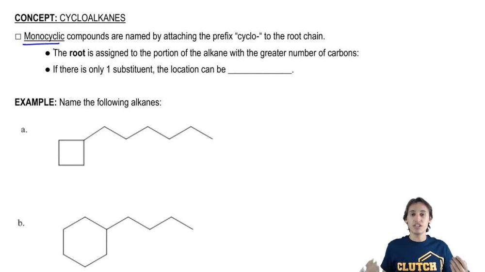 How to find the root name for cycloalkanes