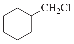Chemical structure of cyclohexane with a chloroethyl group, illustrating an alkyl halide for an E1 reaction.