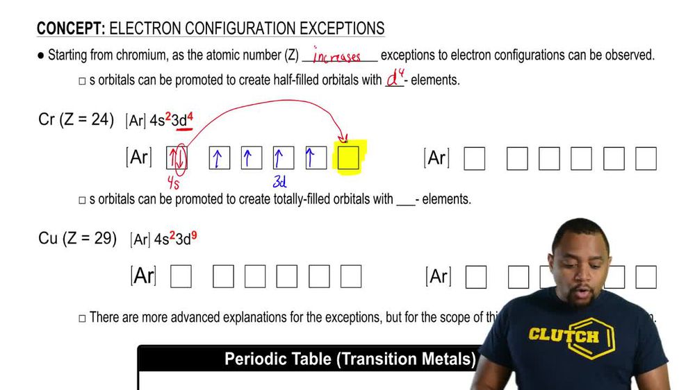 Electron Configuration Exceptions