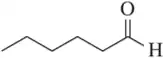 Structural formula of an aldehyde with a three-carbon chain and a carbonyl group at the end.