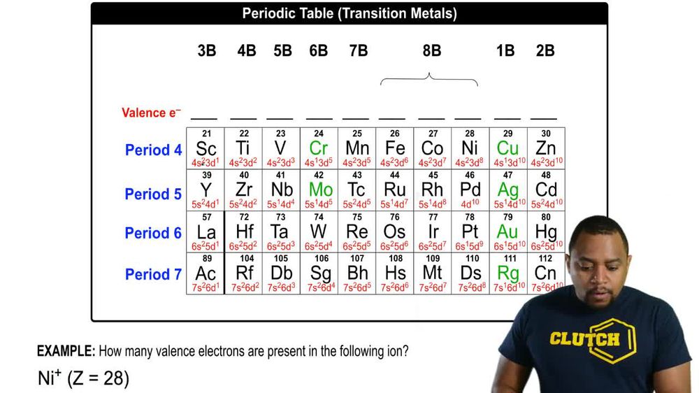 Valence Electrons of Transition Metals