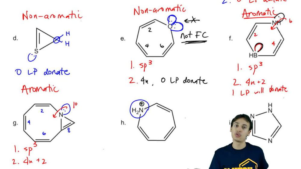 Determine heterocycle aromaticity