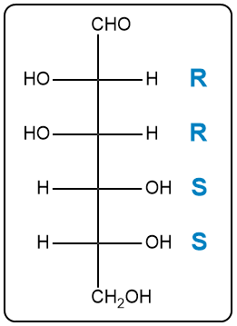 Fischer projection of D-Mannose with a final arrangement of R and S configurations.
