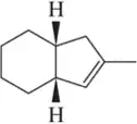 Chemical structure of an alkene with hydrogen atoms, illustrating a reaction with HBr.