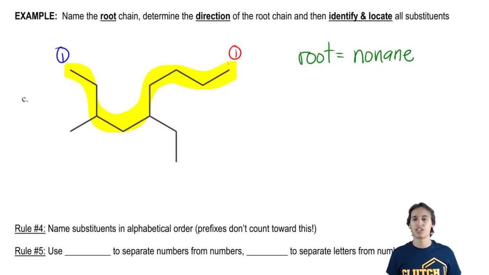 Name the longest carbon chain and substituents