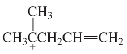 Chemical structure showing delocalized electrons with a positive charge on a carbon atom connected to a double bond.