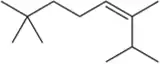 Chemical structure of an alkene with highlighted hydrogenation sites for reaction prediction.