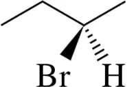 Fischer projection of a molecule showing bromine (Br) and hydrogen (H) with stereochemical orientation.